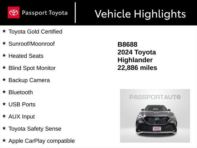 used 2024 Toyota Highlander car, priced at $43,990