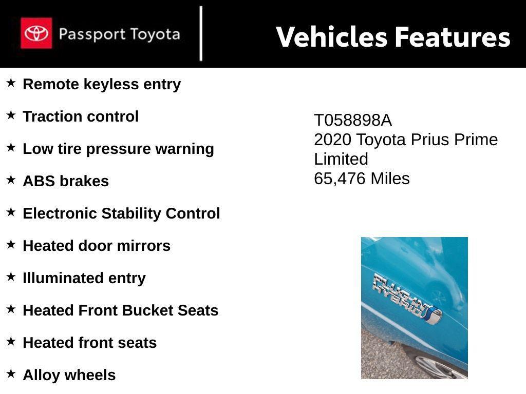 used 2020 Toyota Prius Prime car, priced at $22,442
