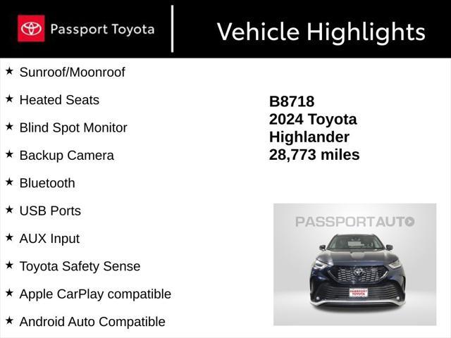 used 2024 Toyota Highlander car, priced at $43,270