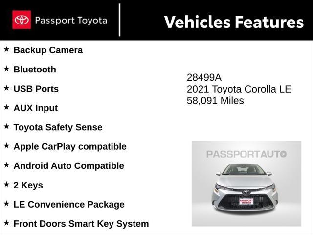 used 2021 Toyota Corolla car, priced at $18,195
