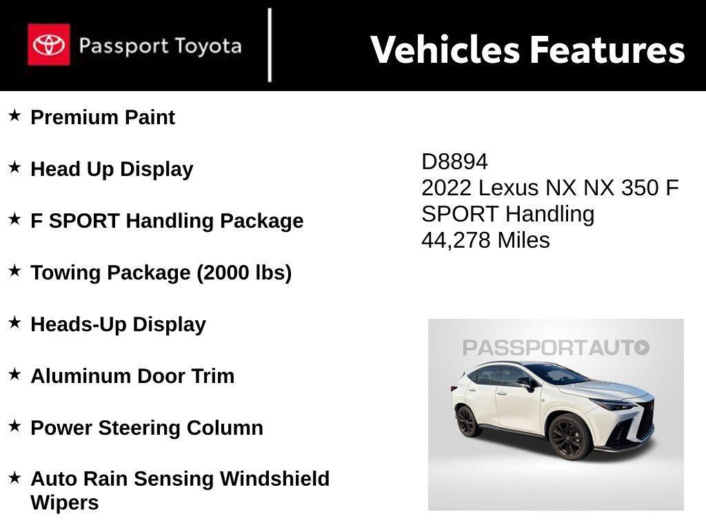 used 2022 Lexus NX 350 car, priced at $37,490