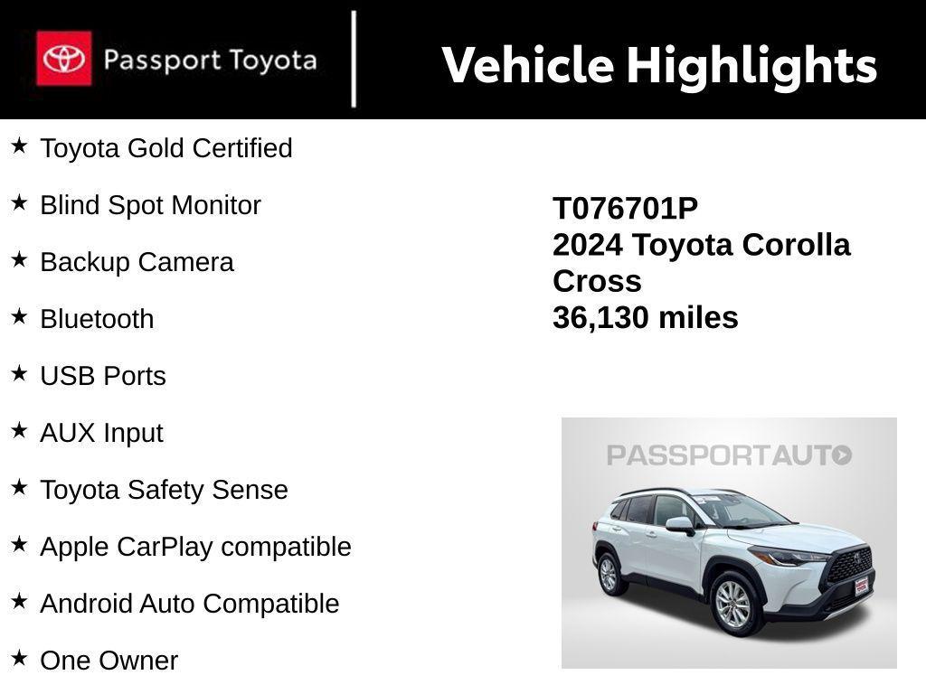 used 2024 Toyota Corolla Cross car, priced at $24,139
