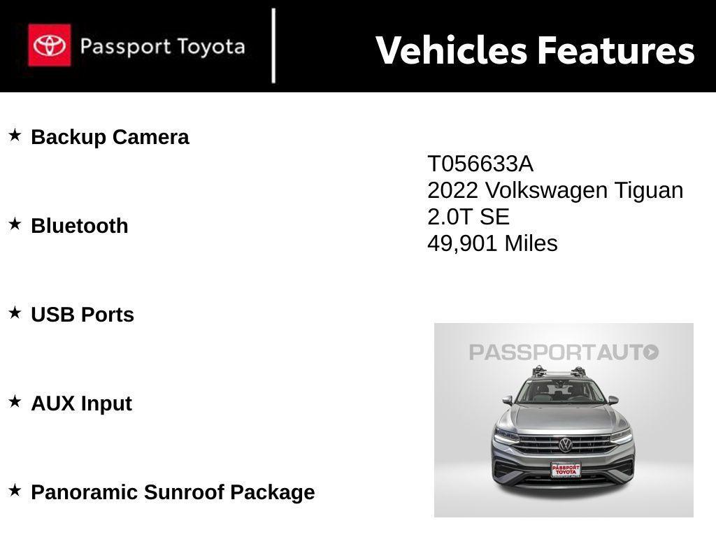 used 2022 Volkswagen Tiguan car, priced at $21,000