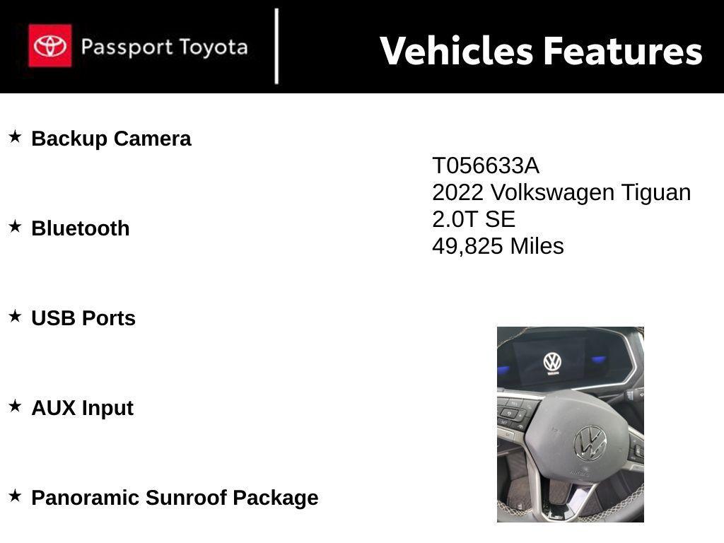 used 2022 Volkswagen Tiguan car, priced at $21,580