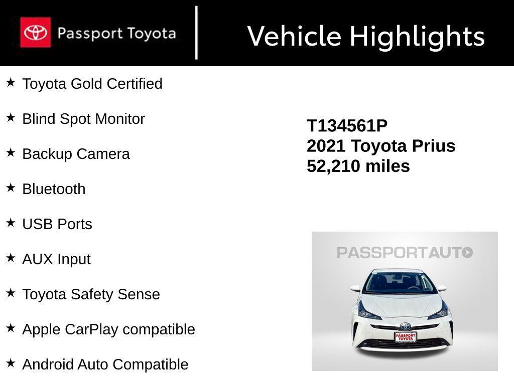 used 2021 Toyota Prius car, priced at $21,572