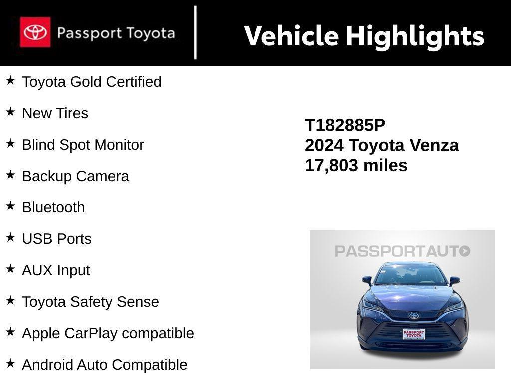 used 2024 Toyota Venza car, priced at $34,000