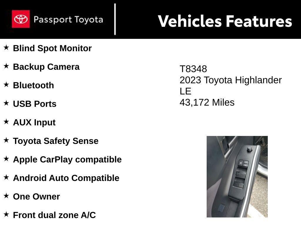 used 2023 Toyota Highlander car, priced at $30,500