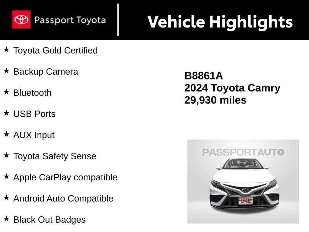 used 2024 Toyota Camry car, priced at $26,000