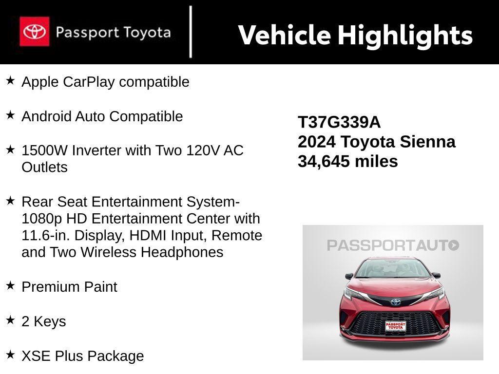 used 2024 Toyota Sienna car, priced at $44,900