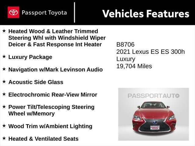 used 2021 Lexus ES 300h car, priced at $35,400