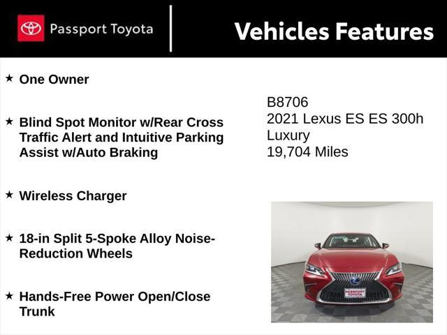 used 2021 Lexus ES 300h car, priced at $35,900