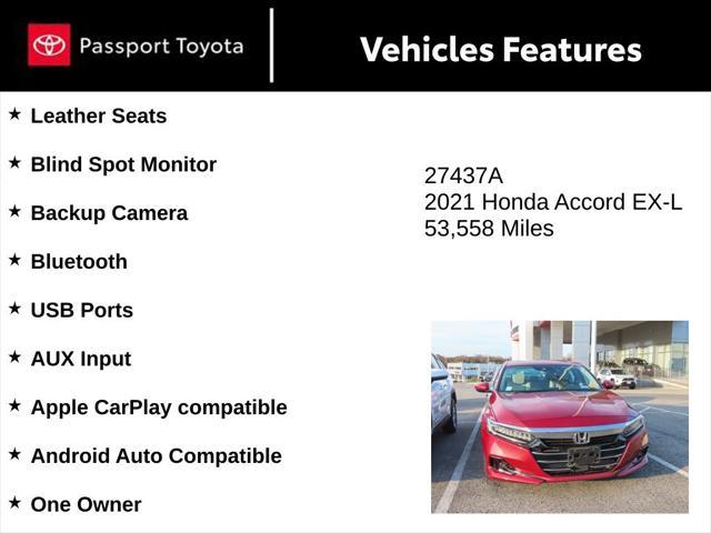 used 2021 Honda Accord car, priced at $22,000