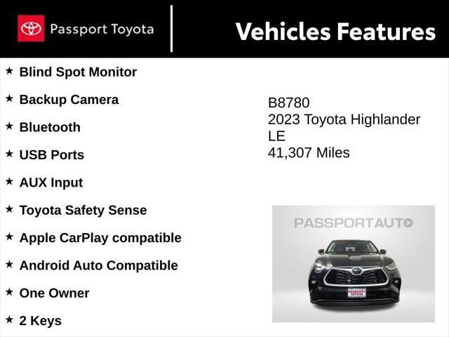 used 2023 Toyota Highlander car, priced at $32,866