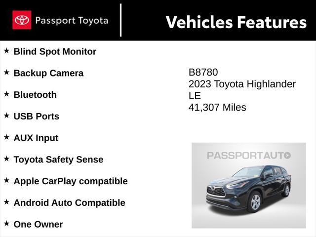 used 2023 Toyota Highlander car, priced at $35,370