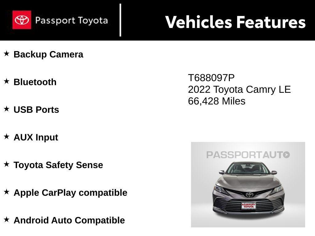 used 2022 Toyota Camry car, priced at $20,156
