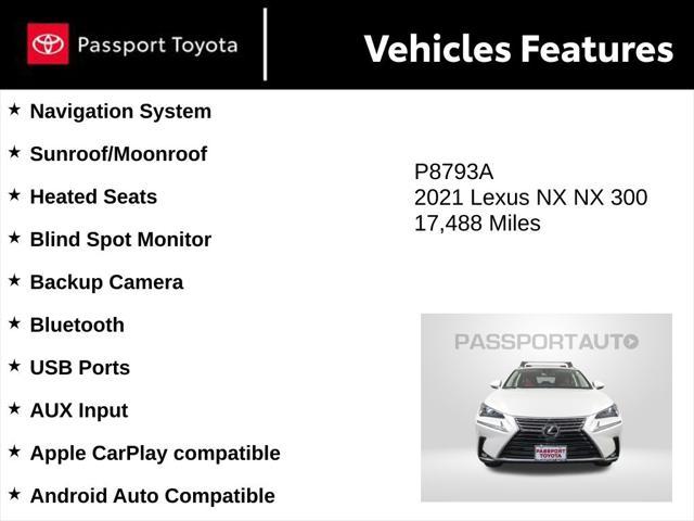 used 2021 Lexus NX 300 car, priced at $33,824