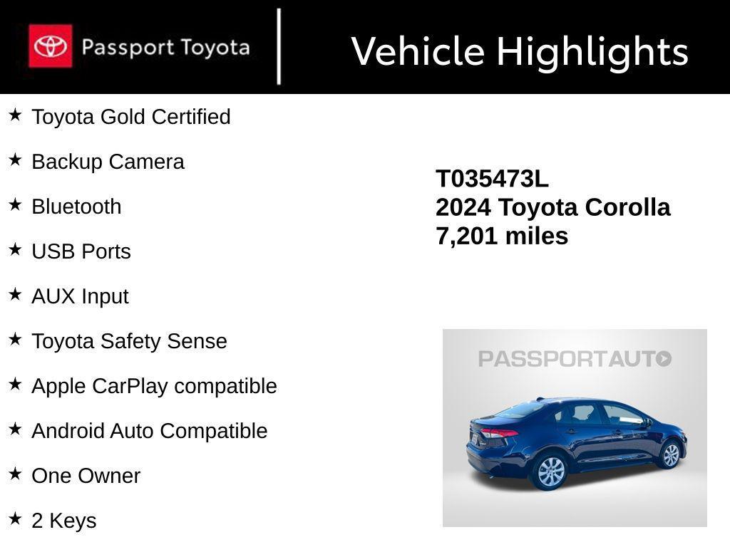 used 2024 Toyota Corolla car, priced at $22,267