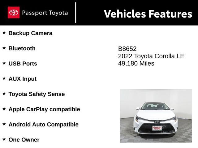 used 2022 Toyota Corolla car, priced at $18,820