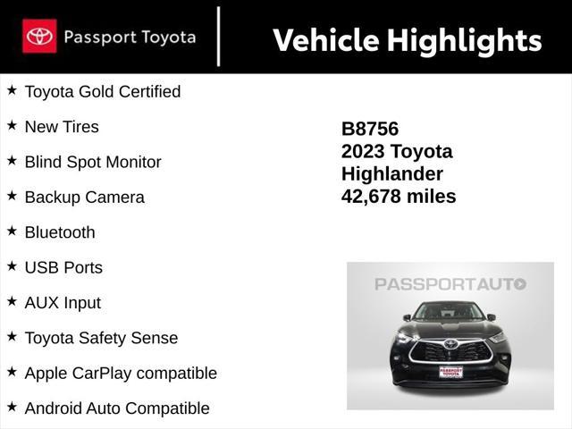 used 2023 Toyota Highlander car, priced at $34,000