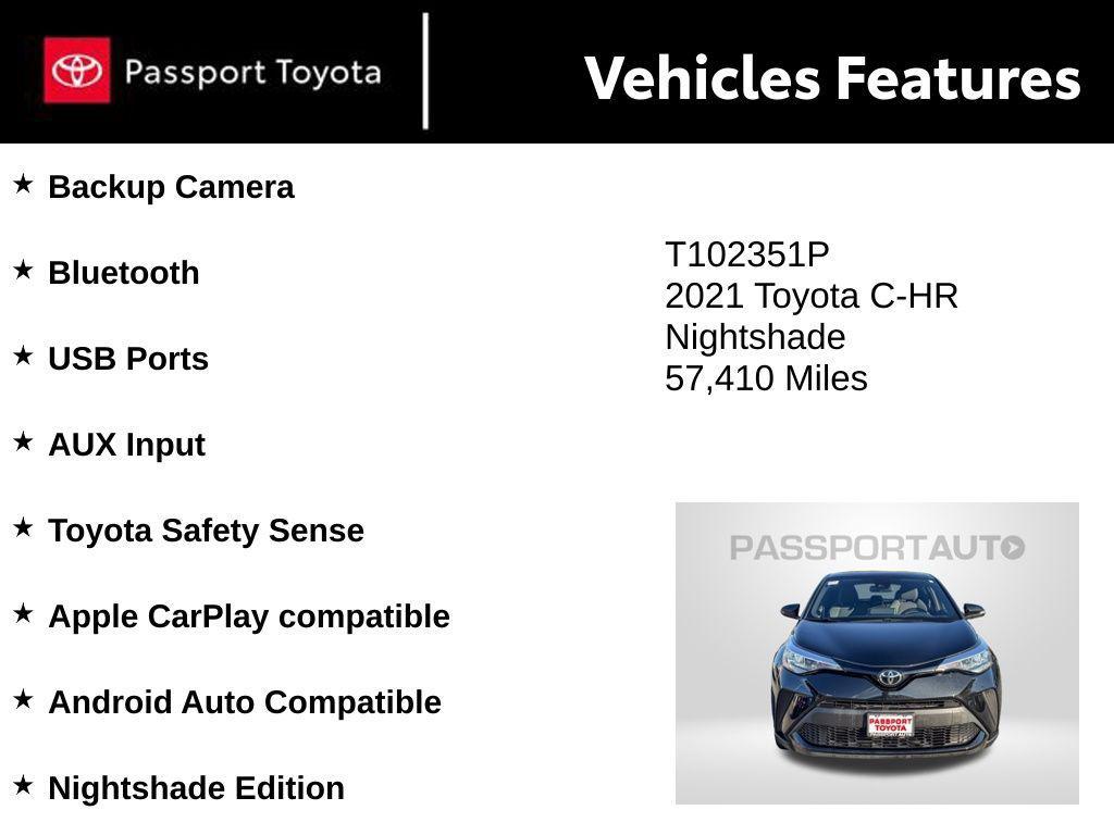 used 2021 Toyota C-HR car, priced at $19,990