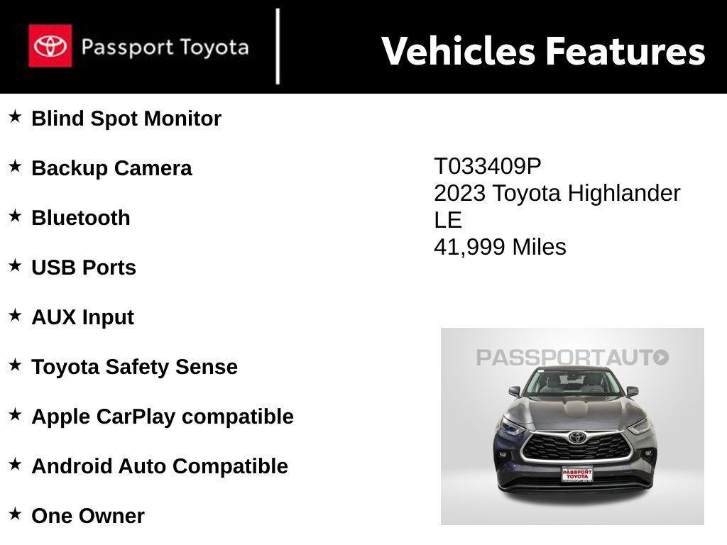 used 2023 Toyota Highlander car, priced at $33,234