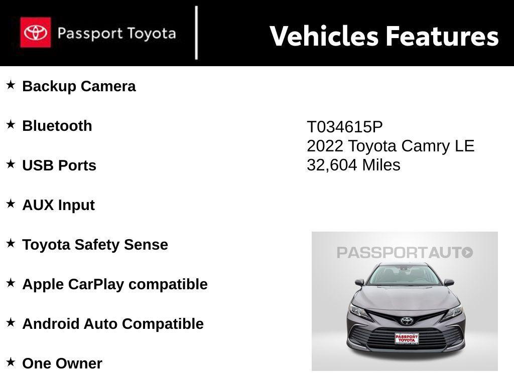 used 2022 Toyota Camry car, priced at $22,988