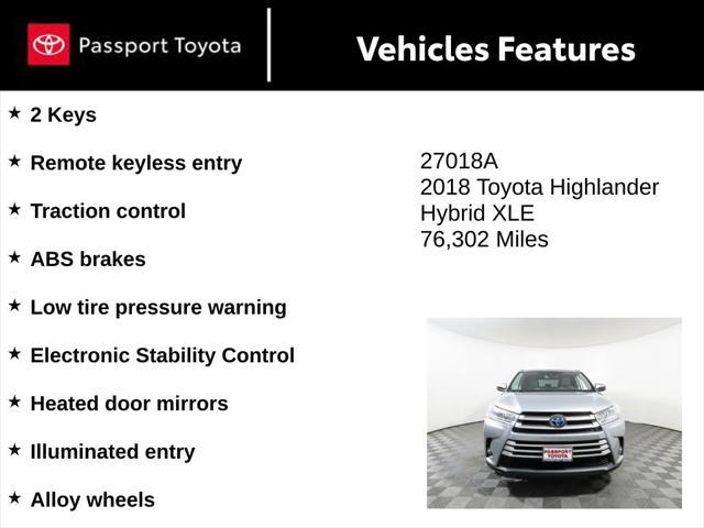 used 2018 Toyota Highlander Hybrid car, priced at $26,556