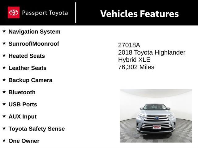 used 2018 Toyota Highlander Hybrid car, priced at $26,556