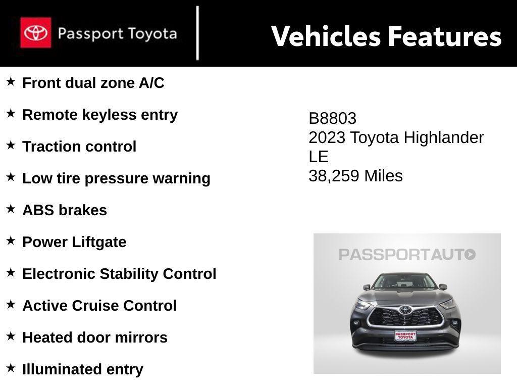 used 2023 Toyota Highlander car, priced at $31,570