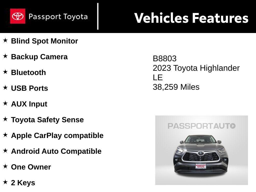 used 2023 Toyota Highlander car, priced at $31,570
