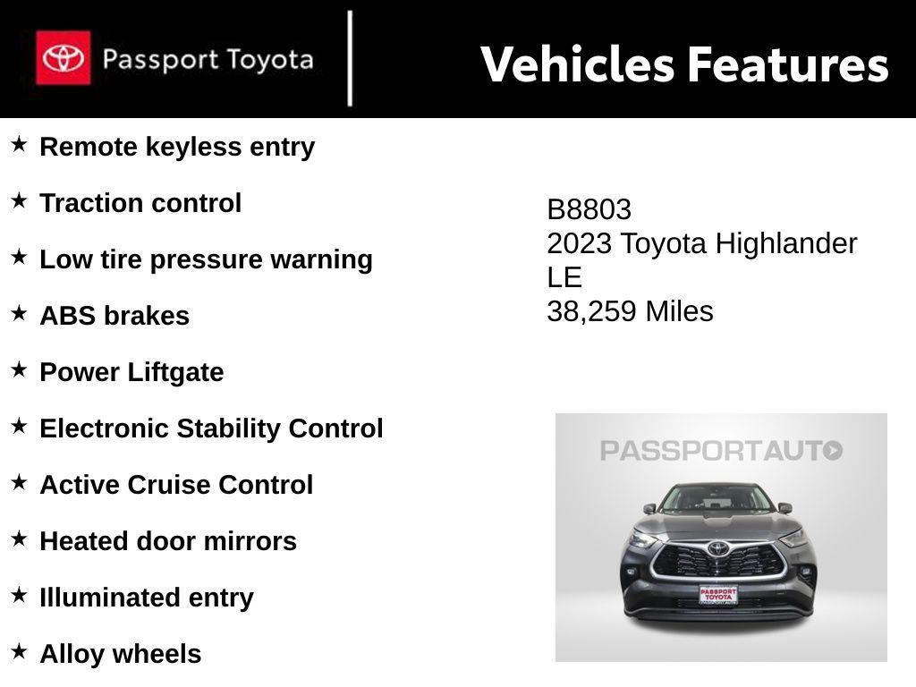 used 2023 Toyota Highlander car, priced at $32,990