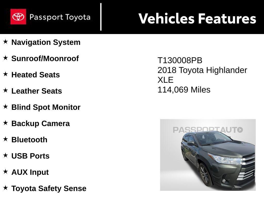 used 2018 Toyota Highlander car, priced at $20,000