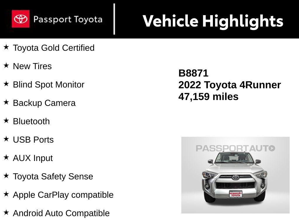 used 2022 Toyota 4Runner car, priced at $40,200