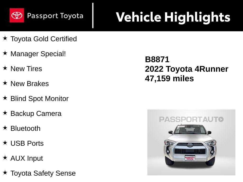 used 2022 Toyota 4Runner car, priced at $37,704