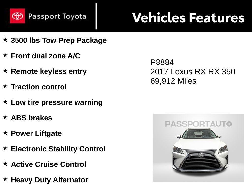 used 2017 Lexus RX 350 car, priced at $25,000