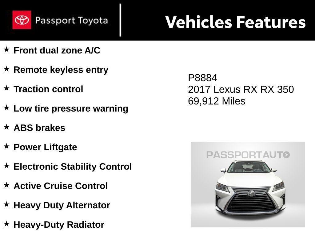 used 2017 Lexus RX 350 car, priced at $25,800
