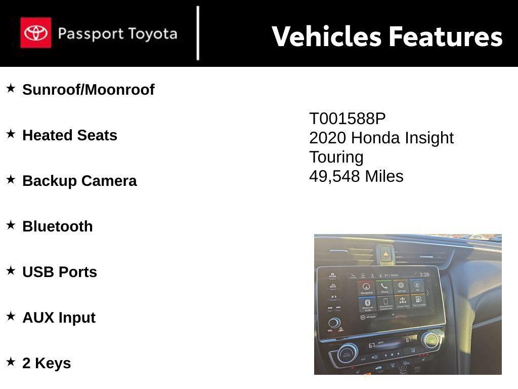 used 2020 Honda Insight car, priced at $20,569