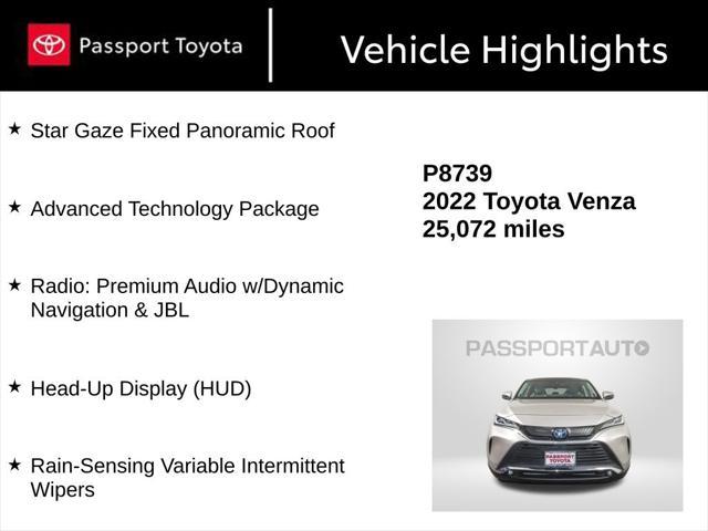 used 2022 Toyota Venza car, priced at $35,670