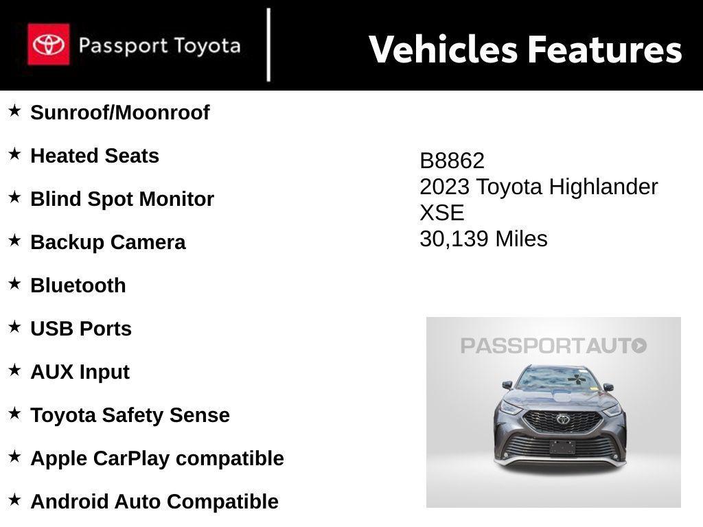 used 2023 Toyota Highlander car, priced at $39,894