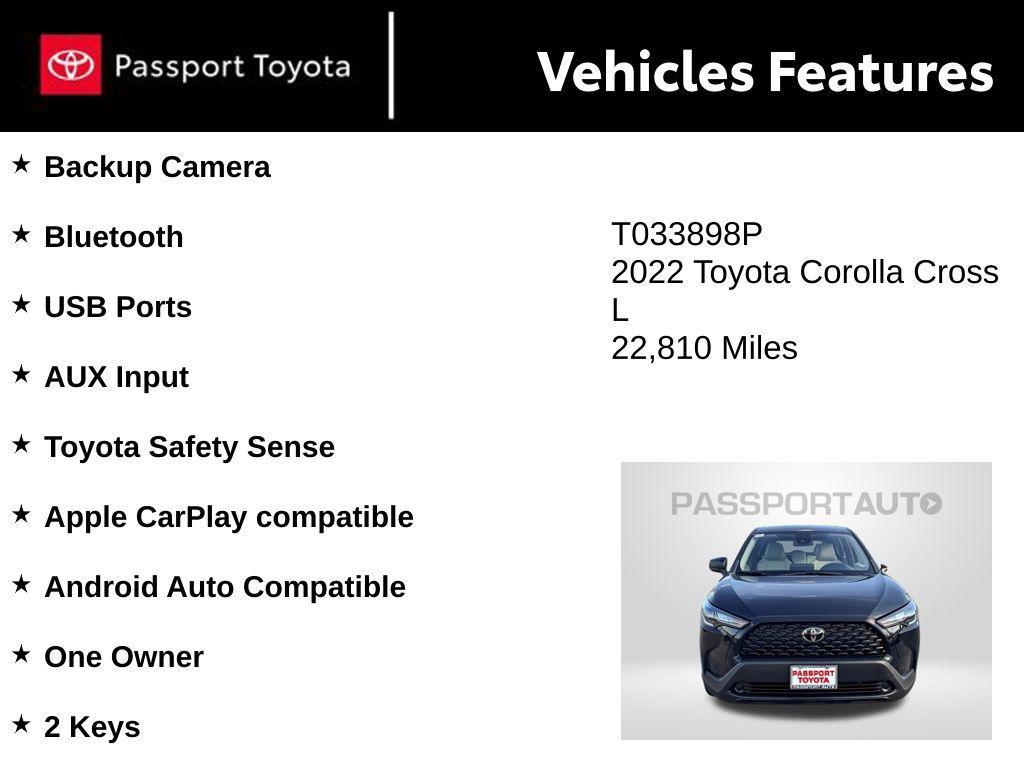 used 2022 Toyota Corolla Cross car, priced at $22,890