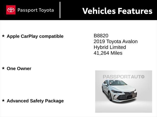 used 2019 Toyota Avalon Hybrid car, priced at $30,799