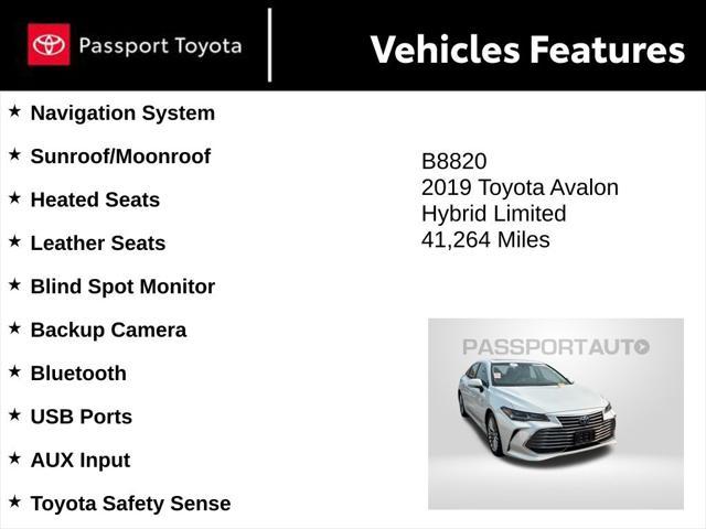 used 2019 Toyota Avalon Hybrid car, priced at $30,799