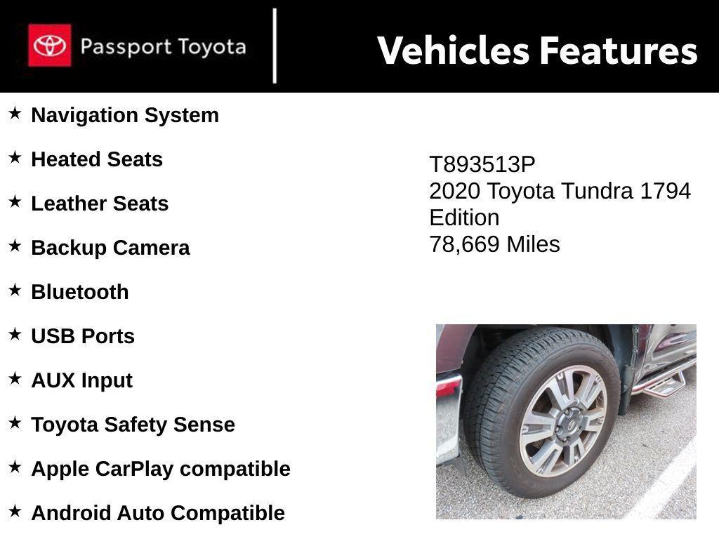used 2020 Toyota Tundra car, priced at $42,300