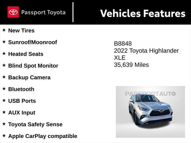 used 2022 Toyota Highlander car, priced at $38,933