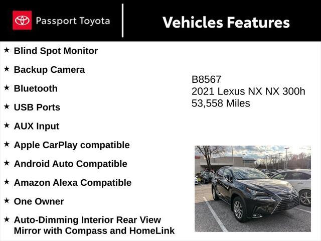 used 2021 Lexus NX 300h car, priced at $32,784