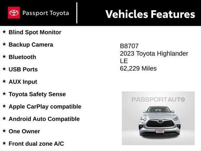 used 2023 Toyota Highlander car, priced at $30,914