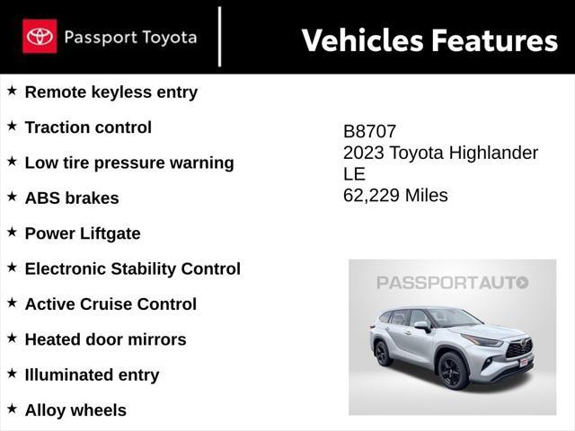 used 2023 Toyota Highlander car, priced at $30,617