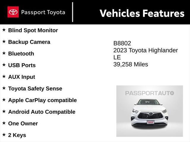 used 2023 Toyota Highlander car, priced at $34,687