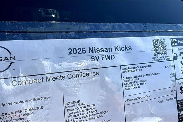 new 2026 Nissan Kicks car, priced at $26,645