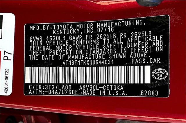 used 2017 Toyota Camry car, priced at $16,353